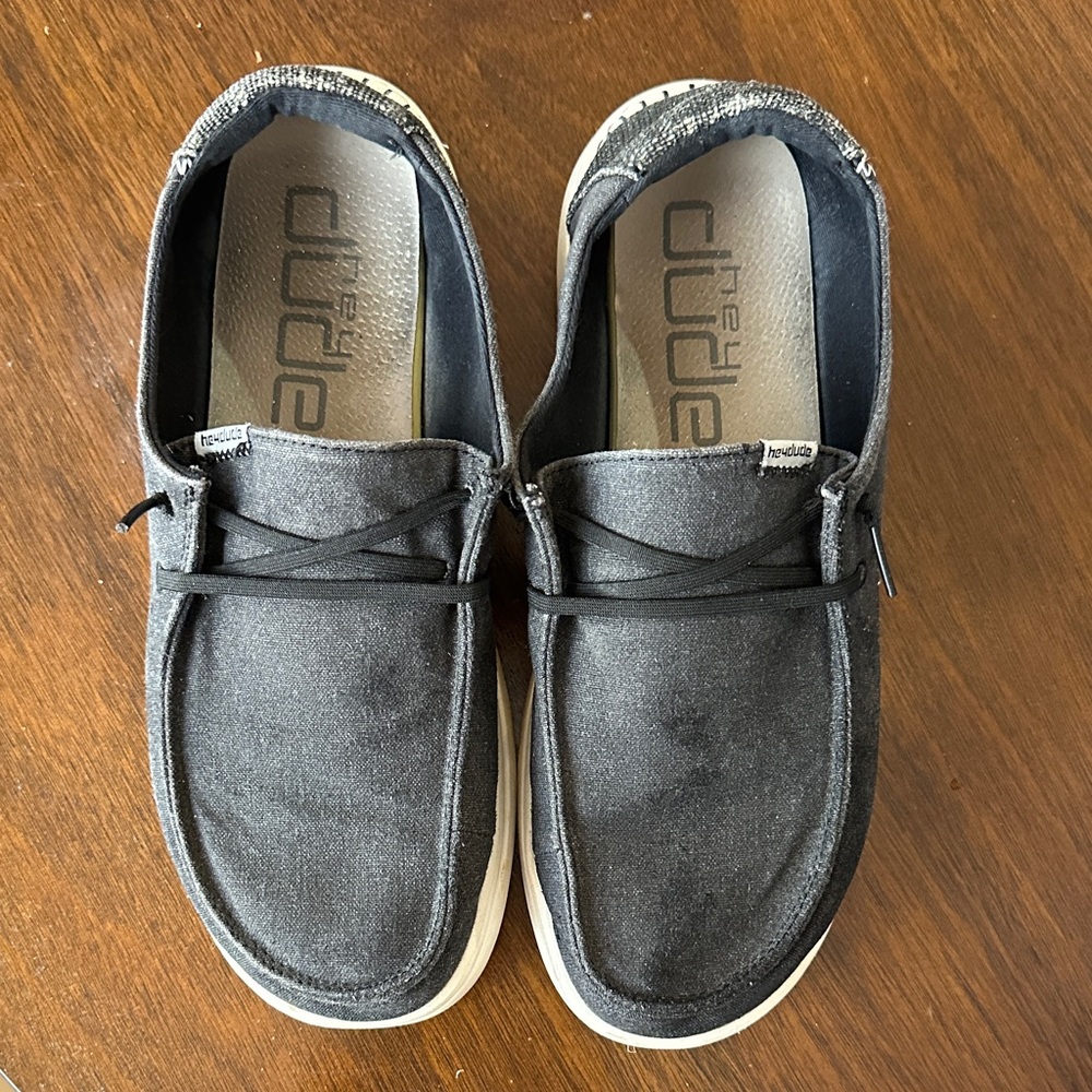 Hey Dude Womans Black Casual Slip-Ons